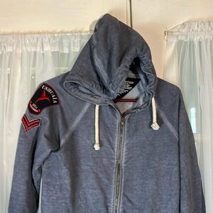Ushuaia Ibiza full Zip Hoodie Men’s Small With Patch On Sleeve Grey